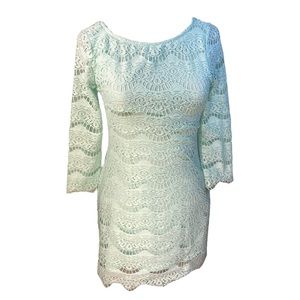 Atmosphere lace 3/4 sleeve mini dress in mint size 6